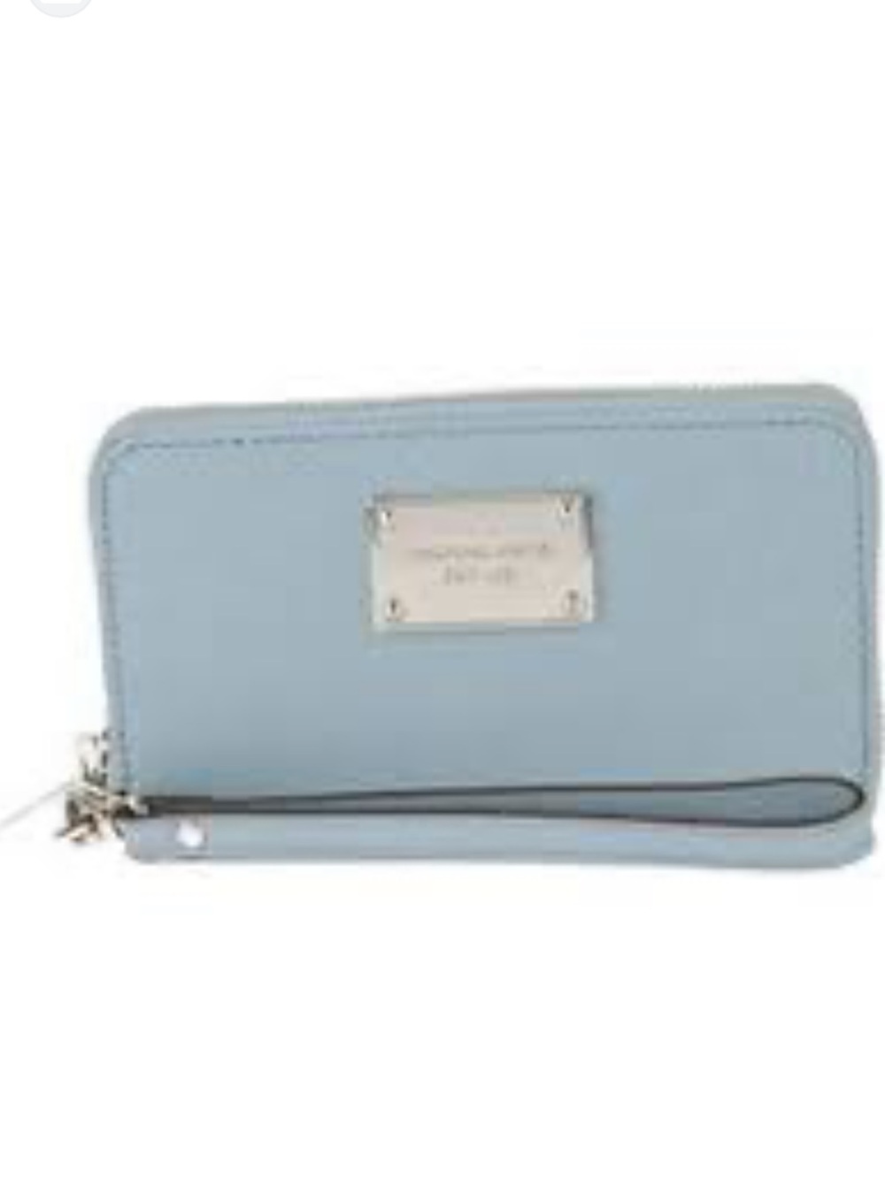 Michael kors Light Blue Zip Wristlet Wallet euc
